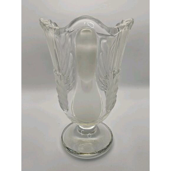 Vtg Mikasa Walther Crystal SWAN Pitcher Clear Frosted Feathers Made in Germany - Picture 5 of 11